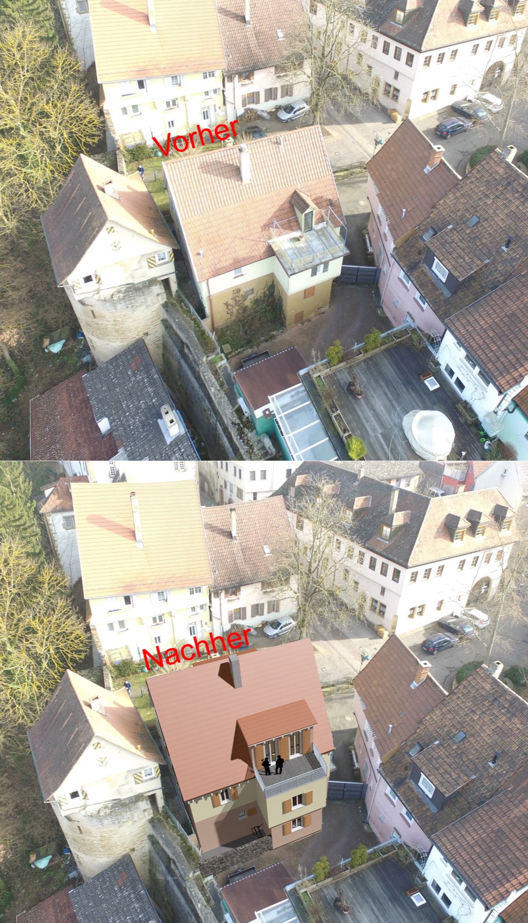 Umbau und Sanierung in Lauffen am Neckar im Vorher-Nachher-Vergleich