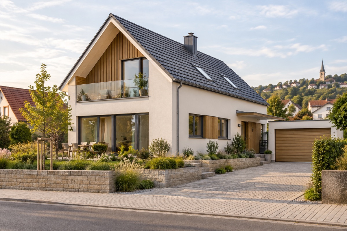 Bad Rappenau: KI-Architekturvisualisierung einer möglichen Umsetzung für Wohnhausplanung und Sanierung