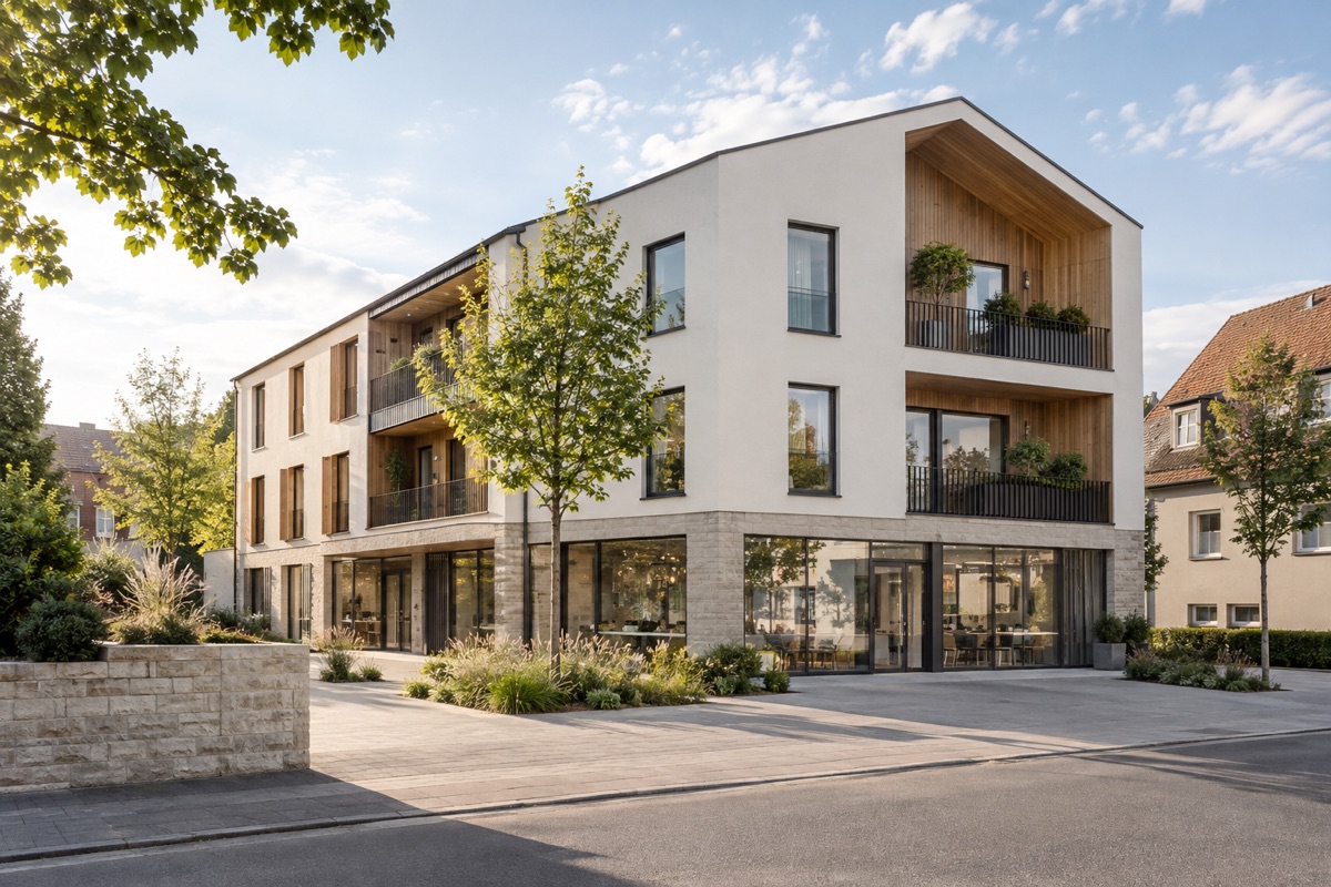 Neckarsulm – Neckarsulm: KI-Architekturvisualisierung einer möglichen Umsetzung für Wohnungsbau und Gewerbeplanung | Axel Maisenhelder Architekt Dipl.Ing.(FH), 01711291188 | Umbau, Anbau, Sanierung Neckarsulm: KI-Architekturvisualisierung einer möglichen Umsetzung für Wohnungsbau und Gewerbeplanung