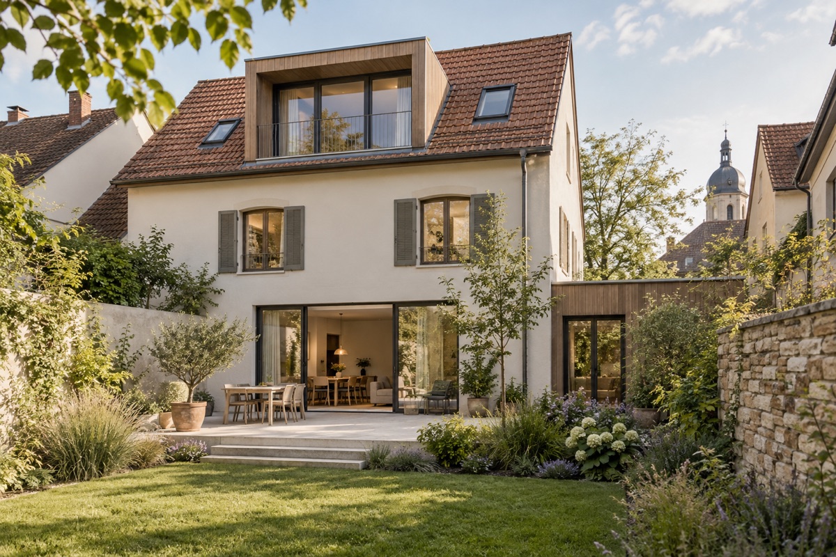 Schwetzingen – Schwetzingen: KI-Architekturvisualisierung einer möglichen Umsetzung für Sanierung und Dachausbau | Axel Maisenhelder Architekt Dipl.Ing.(FH), 01711291188 | Umbau, Anbau, Sanierung Schwetzingen: KI-Architekturvisualisierung einer möglichen Umsetzung für Sanierung und Dachausbau